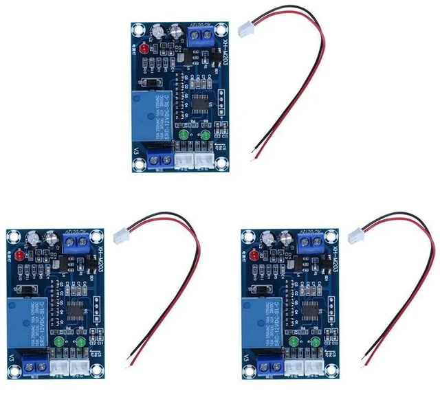 Alt view image 2 of 3 - AJMRTC 3 Pack XH-M203 Full Automatic Water Level Controller Module, AC/DC 12V Relay Pump Switch with Water Sensors, Liquid Level Detection Board for Water Tank Pool Pump Automatic Water Supply