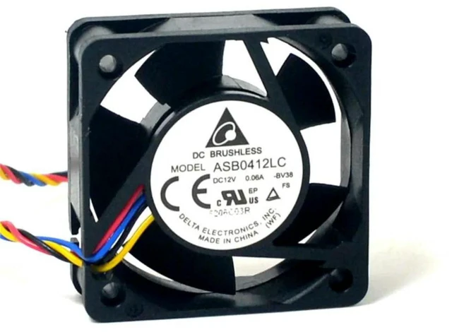 Alt view image 3 of 3 - AJMRTC 2Pcs 40mm Axial Cooling Fan, ASB0412LC 40X40X15mm 4CM DC12V 0.06A 4-Wire PWM Fan Replacement for Delta, High Speed PWM Control Case Fan for Small Chassis, Server, Embedded Equipment Heat Dissip