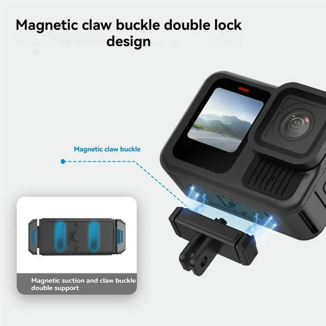 Alt view image 3 of 3 - AJMRTC Magnetic Quick Release Base Adapter Kit for GoPro Hero 13 Black, Two Prongs Action Camera Mount Accessory, Fast Switch Camera Mount for Helmet Chest Strap Hand Grip Outdoor Shooting