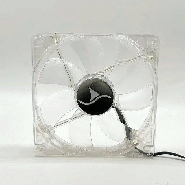 Alt view image 3 of 3 - AJMRTC 12cm Transparent Computer Case Cooling Fan with Blue LED Light, 0.25A 3-Pin Ultra Quiet PC Chassis Light-emitting Fan for Desktop PC Case Heat Dissipation