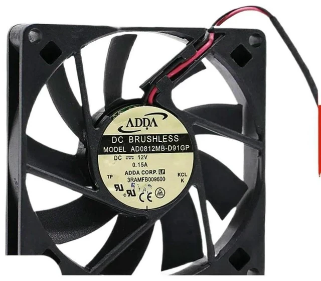 Main image of AJMRTC 1PCS 80mm 12V Ultra Thin Cooling Fan Replacement for ADDA AD0812MB-D91GP, 0.15A 8015 2-Wire Compact Chassis Fan, 80x15mm Slim Fan for Industrial PC Heat Dissipation