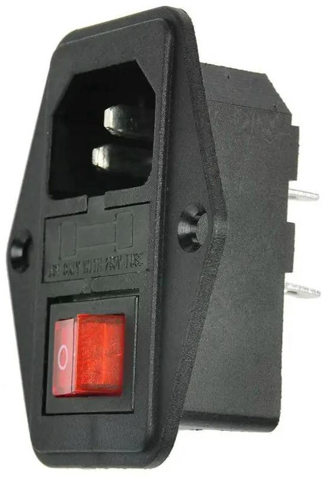 Main image of AJMRTC 3 Pin IEC320 C14 AC Inlet Male Power Socket with Fuse and On/Off Switch, 10A 250V AC Power Receptacle Connector for Electronic Equipment Power Supply