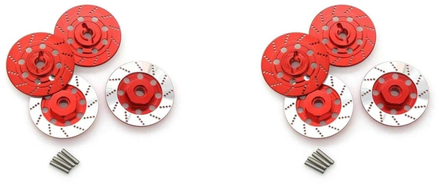 Alt view image 3 of 3 - AJMRTC 8PCS 12mm Hex Adapter with Brake Disc Wheel Rim Box, Red RC Car Replacement Parts for 1/10 Sakura D4 On-Road Racing Vehicle, RC Model Upgrade Accessories