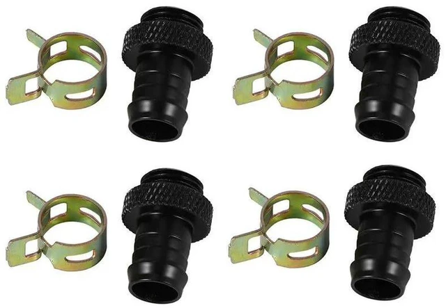 Main image of AJMRTC 8Pcs Barb Fitting for Computer Water Cooling System, G1/4 Chromed Connector Copper Heatsink Cooler Clamp, Compatible with 3/8 Inch ID Tubing PC Liquid Cooling Accessories