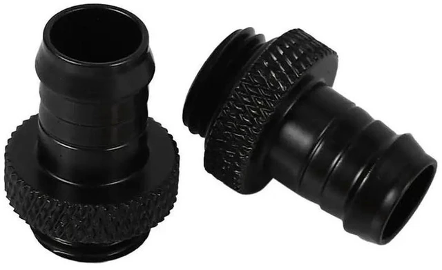Alt view image 3 of 3 - AJMRTC 8Pcs Barb Fitting for Computer Water Cooling System, G1/4 Chromed Connector Copper Heatsink Cooler Clamp, Compatible with 3/8 Inch ID Tubing PC Liquid Cooling Accessories