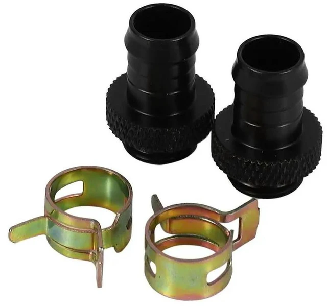 Alt view image 2 of 3 - AJMRTC 8Pcs Barb Fitting for Computer Water Cooling System, G1/4 Chromed Connector Copper Heatsink Cooler Clamp, Compatible with 3/8 Inch ID Tubing PC Liquid Cooling Accessories