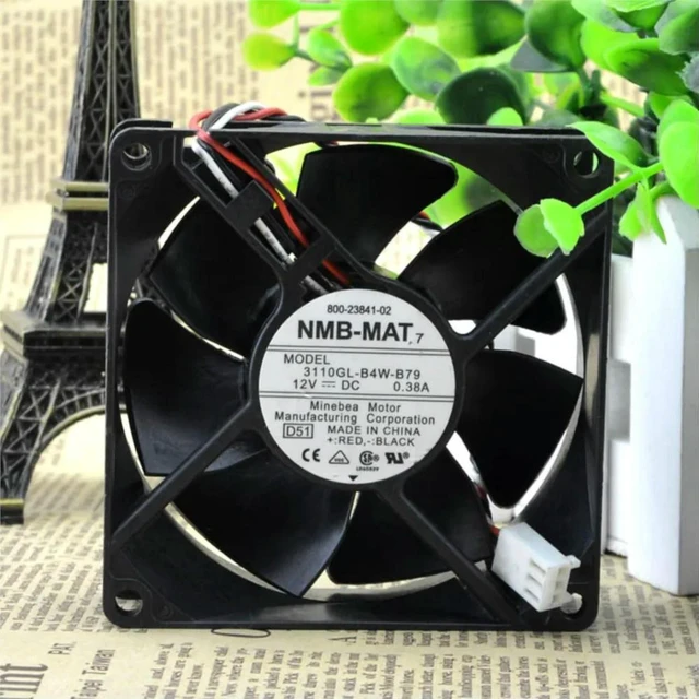 Alt view image 2 of 3 - AJMRTC 8025 Server Inverter Cooling Fan 3110KL-04W-B79, 80x25mm 80mm DC 12V 0.38A Dual Ball Bearing Fan, Replacement Fan for Industrial Inverter, Server Chassis Heat Dissipation