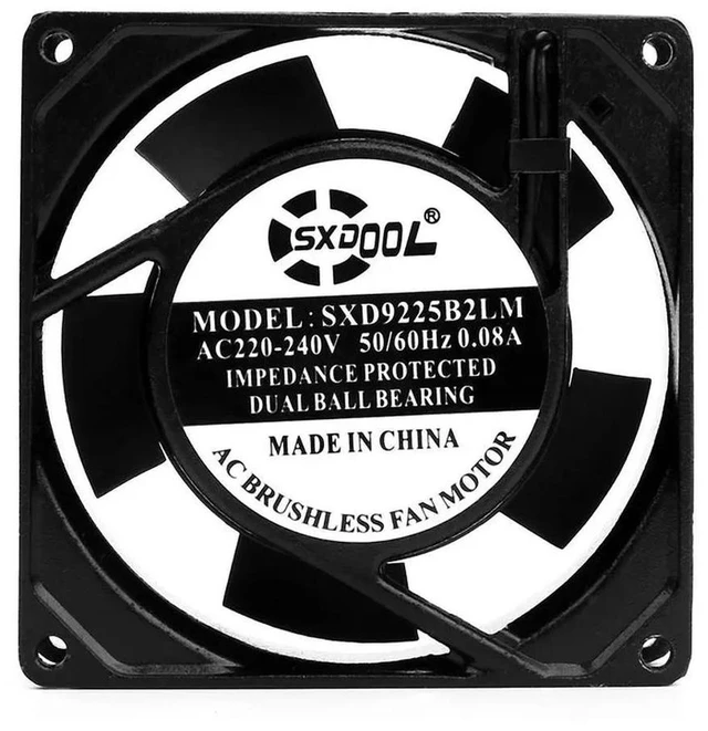 Alt view image 2 of 3 - AJMRTC SXD9225B2LM AC Cooling Fan, 9225 90x90x25mm 9CM 220V Dual Ball Bearing Exhaust Fan, AC Frame Axial Fan for Cabinet, Industrial Equipment Ventilation and Heat Dissipation