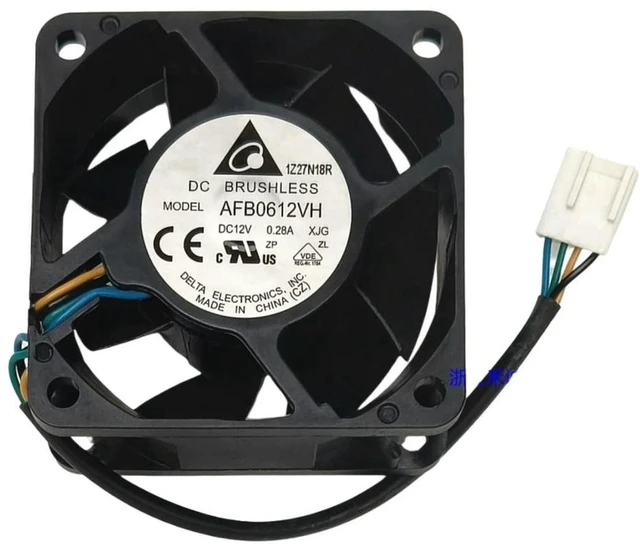 Alt view image 2 of 3 - AJMRTC AFB0612VH 6025 60mm DC 12V Cooling Fan, Dual Ball Bearing PWM Axial Fan, 5200RPM High Speed 60x60x25mm Replacement Fan for Server, PC Case, Industrial Cabinet, Power Supply Heat Dissipation