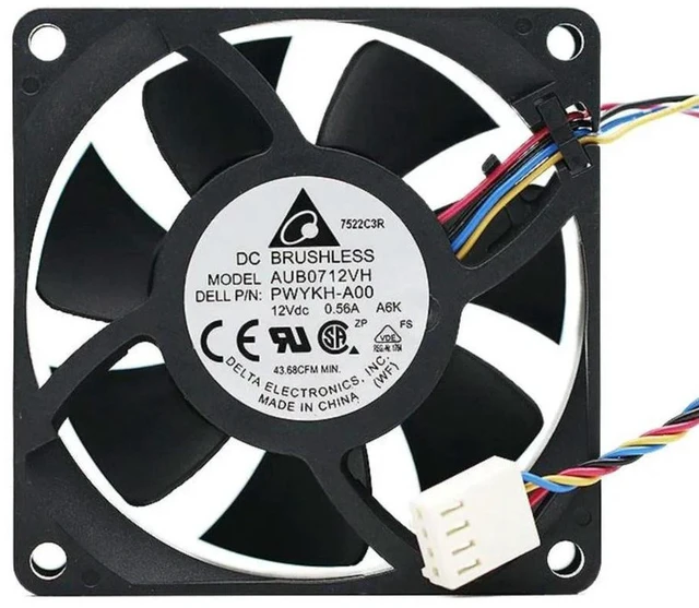 Main image of AJMRTC AUB0712VH 7025 70mm DC 12V Cooling Fan, 0.56A 4-Wire PWM Temperature Control Axial Fan, 70x70x25mm 7CM Replacement Fan for Server Chassis, CPU, Industrial Cabinet Heat Dissipation