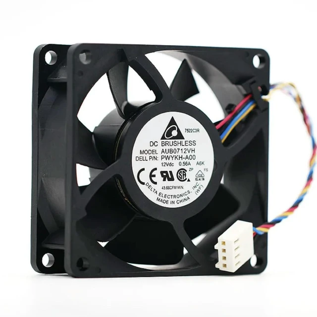 Alt view image 2 of 3 - AJMRTC AUB0712VH 7025 70mm DC 12V Cooling Fan, 0.56A 4-Wire PWM Temperature Control Axial Fan, 70x70x25mm 7CM Replacement Fan for Server Chassis, CPU, Industrial Cabinet Heat Dissipation