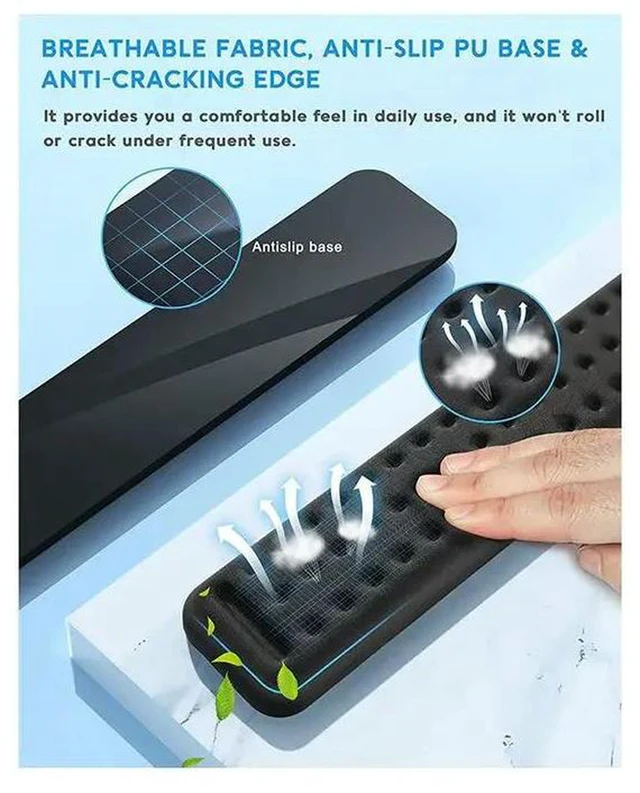 Alt view image 3 of 3 - AJMRTC Keyboard Wrist Rest Set, Ergonomic Memory Foam Wrist Rest for Keyboard and Mouse, Comfort Wrist Support Pad, Non Slip Keyboard Mouse Wrist Cushion for Office, Gaming, Laptop Desktop Computer