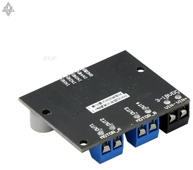 Alt view image 3 of 3 - AJMRTC 10A Dual DC Motor Drive Module, 3-18V Low Voltage High Current H-Bridge Motor Controller, Positive Negative Rotation PWM Speed Regulation Dimming Board for Robot Car, Automation Equipment, DIY