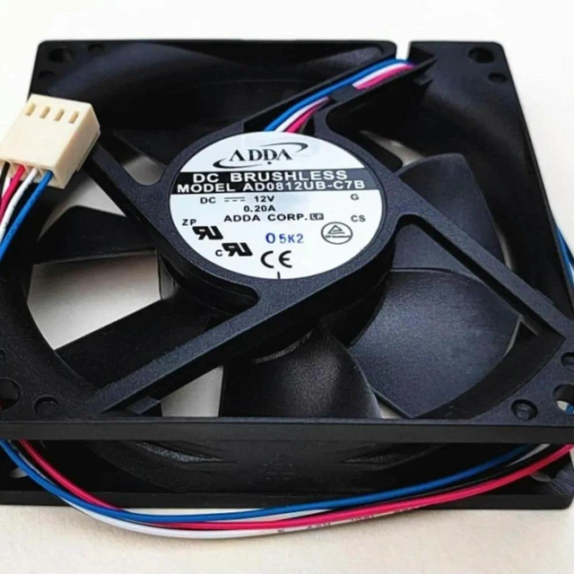 Main image of AJMRTC AD0812UB-C7B 8020 80mm DC12V Cooling Fan, 0.20A Dual Ball Bearing 4-Wire PWM Speed Control Axial Fan, 80x80x20mm 8CM Replacement Cooler for Server, PC Case, Industrial Cabinet, Power Supply