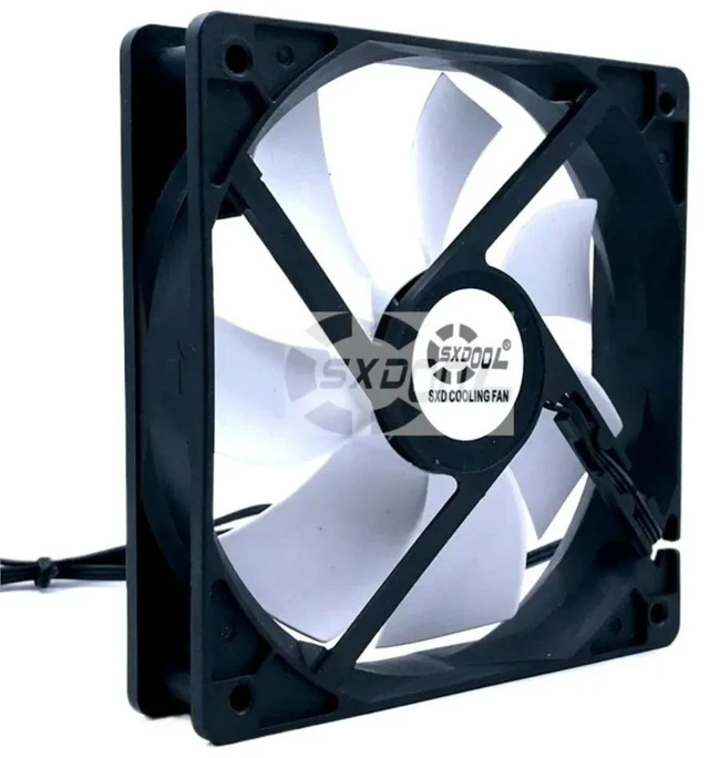 Alt view image 3 of 3 - AJMRTC 120mm Computer Case Fan, DC 12V 0.1A 1250RPM Silent Quiet Axial Cooling Fan, 120x120mm High Airflow Low Noise Fan for PC Chassis Electronic Equipment Heat Dissipation