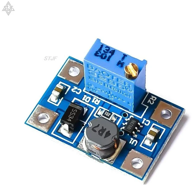 Main image of AJMRTC DC-DC SX1308 Adjustable Step-Up Power Module, High Current Boost Converter Board, 2V-24V Input to 2V-28V Output Voltage Regulator for DIY Electronic Power Supply Project