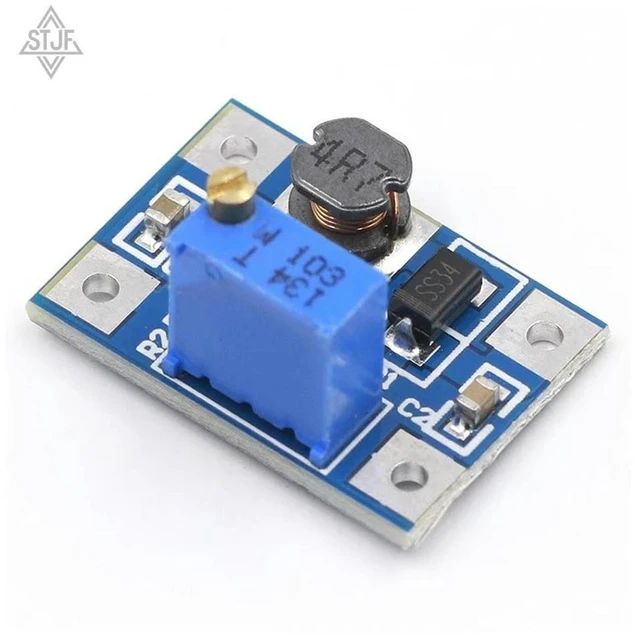 Alt view image 2 of 3 - AJMRTC DC-DC SX1308 Adjustable Step-Up Power Module, High Current Boost Converter Board, 2V-24V Input to 2V-28V Output Voltage Regulator for DIY Electronic Power Supply Project