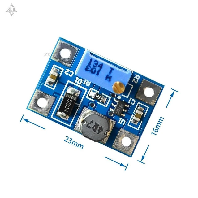 Alt view image 3 of 3 - AJMRTC DC-DC SX1308 Adjustable Step-Up Power Module, High Current Boost Converter Board, 2V-24V Input to 2V-28V Output Voltage Regulator for DIY Electronic Power Supply Project
