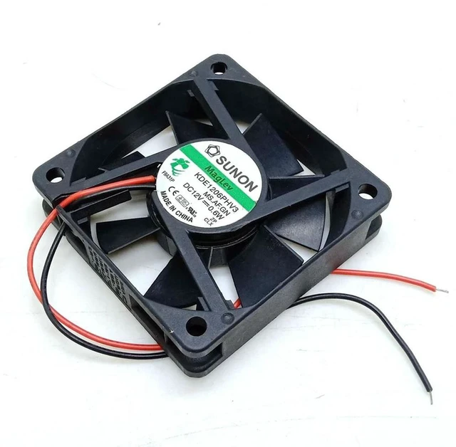 Alt view image 3 of 3 - AJMRTC 6015 Cooling Fan, 60x60x15mm DC 12V 0.6W Silent Case Fan Replacement for KDE1206PHV3, 60mm 6cm Quiet Cooling Fan for PC, Electronics, Cabinet Ventilation