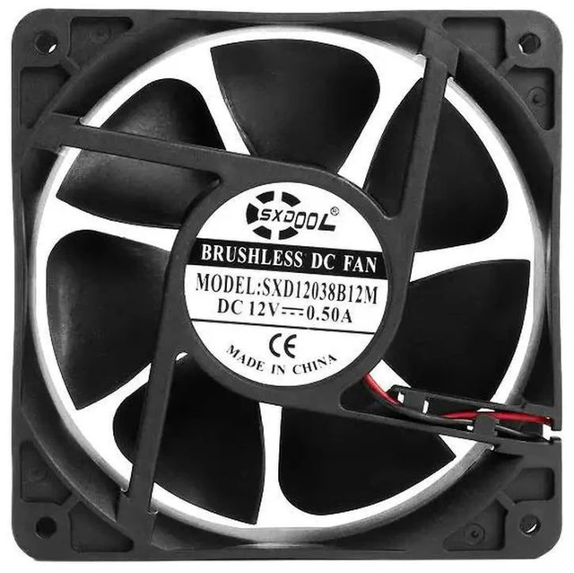 Alt view image 2 of 3 - AJMRTC 12038 Axial Cooling Fan, 120x120x38mm DC 12V 0.5A Dual Ball Bearing Fan, 2800RPM 110CFM High Airflow 120mm Cabinet Fan for Industrial Chassis Ventilation
