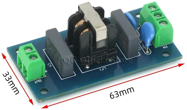 Main image of AJMRTC EMI Power Filter Module, 220V 2A Noise Suppression Filter Board, Sound Booster Socket EMI Filter for Audio System, Power Supply Noise Reduction