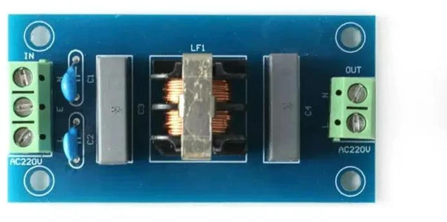 Alt view image 3 of 3 - AJMRTC Stlxy EMI Filter Module, 220V 2A Sound Booster Filter Socket Power Board, AC Electromagnetic Interference Noise Suppression Filter for Audio System Power Purification