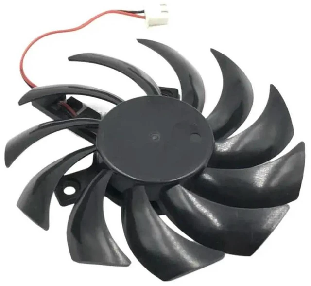 Alt view image 2 of 3 - AJMRTC 75mm Graphics Card Cooling Fan, DC12V 0.38A 2-Pin GPU Fan Replacement for APISTCooler GA81S2U-NNTB, Compatible with Onda GT430 GT440 GT630