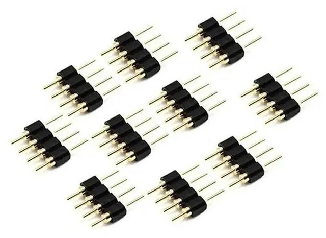 Alt view image 3 of 3 - AJMRTC 150Pcs 4 Pin RGB LED Strip Male Plug Adapter Connector, Quick Solderless LED Strip Connector for 3528 5050 RGB LED Strip Lights, DIY LED Lighting Connection Accessories