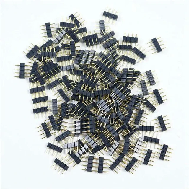 Alt view image 2 of 3 - AJMRTC 150Pcs 4 Pin RGB LED Strip Male Plug Adapter Connector, Quick Solderless LED Strip Connector for 3528 5050 RGB LED Strip Lights, DIY LED Lighting Connection Accessories
