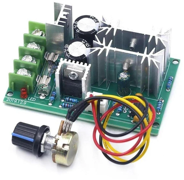 Alt view image 3 of 3 - AJMRTC DC10-60V PWM Motor Speed Controller, 20A High Power DC Motor Speed Regulator Switch, Adjustable Voltage Motor Drive Module for DC Brushed Motor Speed Control