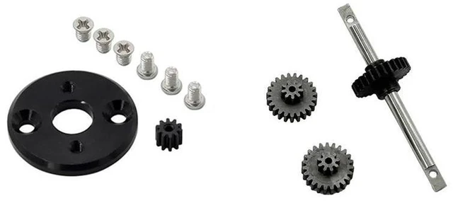 Alt view image 2 of 3 - AJMRTC MN78 Gearbox Transmission Gear Set, 370 Motor Bracket & Motor Pinion Gear, RC Crawler Upgrade Replacement Parts for MN78 MN82 1/12 Scale RC Off-Road Car