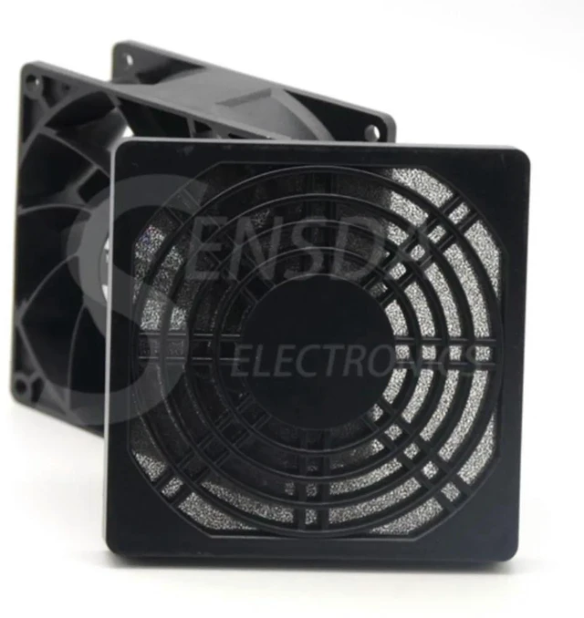 Alt view image 3 of 3 - AJMRTC 2Pcs 90mm Fan Dust Filter, Black Dustproof Protective Cover for 90x90mm Axial Cooling Fan, PC Chassis & Industrial Electronic Equipment Fan Dust Prevention Accessory