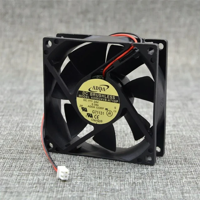 Alt view image 3 of 3 - AJMRTC AD0824VB-A71GP 8025 Axial Cooling Fan, 80x80x25mm DC 24V 0.38A, 8CM Industrial Frequency Fan Replacement for ADDA, Inverter, Power Supply, Cabinet Chassis Heat Dissipation Fan