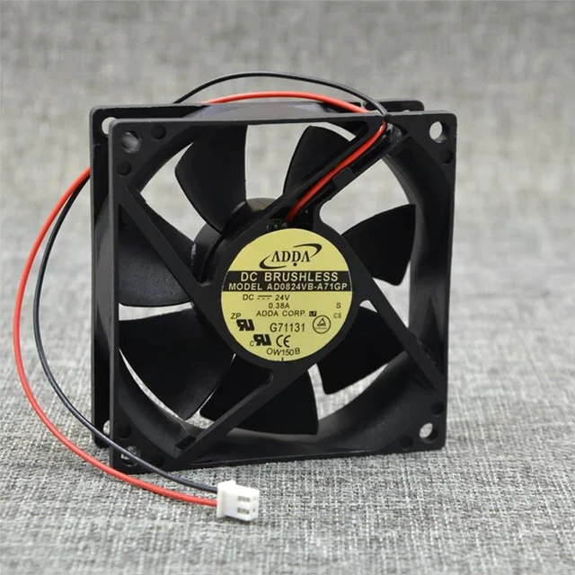Alt view image 2 of 3 - AJMRTC AD0824VB-A71GP 8025 Axial Cooling Fan, 80x80x25mm DC 24V 0.38A, 8CM Industrial Frequency Fan Replacement for ADDA, Inverter, Power Supply, Cabinet Chassis Heat Dissipation Fan