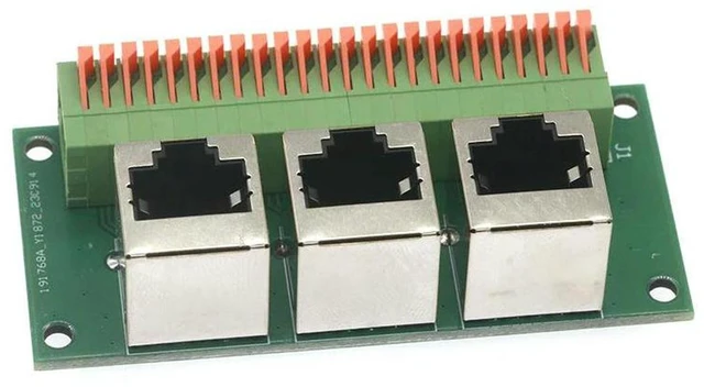 Main image of AJMRTC RJ45 Network Port 3 Base Adapter Board, RJ45 Socket to 2.54mm Screw-Free Terminal Block, Crystal Head Network Jack Breakout Test Board for Ethernet Signal Conversion, Circuit Debugging and Wiri