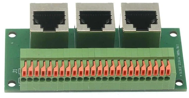 Alt view image 3 of 3 - AJMRTC RJ45 Network Port 3 Base Adapter Board, RJ45 Socket to 2.54mm Screw-Free Terminal Block, Crystal Head Network Jack Breakout Test Board for Ethernet Signal Conversion, Circuit Debugging and Wiri