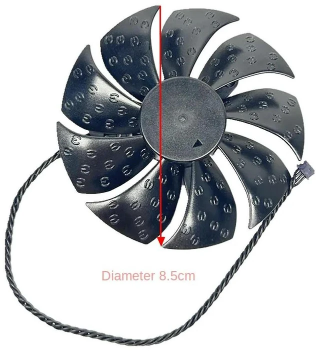 Alt view image 2 of 3 - AJMRTC PLA09215S12H GPU Cooling Fan, 85mm 8.5cm DC12V 0.55A 4-Pin PWM Graphics Card Fan, Replacement Fan for RTX 2080 Ti FTW3 ULTRA, Video Card Cooler for Gaming GPU Heat Dissipation