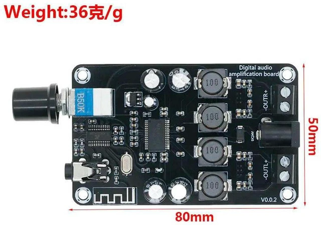 Alt view image 3 of 3 - AJMRTC XH-A415 High Power Adjustable Audio Amplifier Board, TPA3118D2 Stereo Amp Module DC12-24V, Bluetooth 5.0 High Definition 50W+50W Dual Channel Amplifier for Speaker DIY Audio System