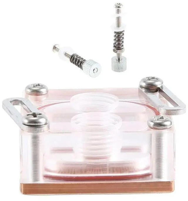 Main image of AJMRTC Front Hole CPU Water Cooling Block, Acrylic Transparent Water Cooler Block for Computer CPU, South Bridge and North Bridge, Liquid Cooling Heat Exchanger for PC Water Cooling System Modding