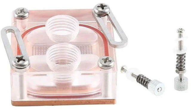 Alt view image 3 of 3 - AJMRTC Front Hole CPU Water Cooling Block, Acrylic Transparent Water Cooler Block for Computer CPU, South Bridge and North Bridge, Liquid Cooling Heat Exchanger for PC Water Cooling System Modding