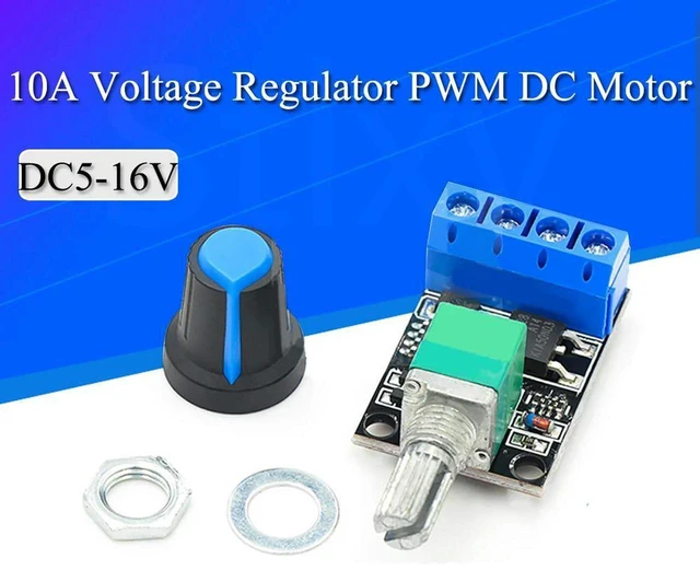 Main image of AJMRTC PWM DC Motor Speed Controller, 5V 12V 10A Stepless Voltage Regulator Governor, DC Motor Stepless Speed Regulator, LED Dimmer Switch, Adjustable Power Controller for DC Motor, LED Light Dimming