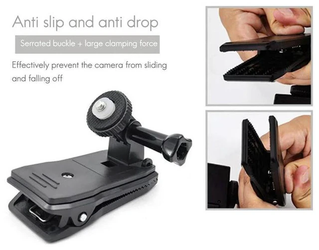 Alt view image 2 of 3 - AJMRTC 2PCS Bag Clip Backpack Mount, Action Camera Holder Clip Accessories Compatible with HDR AS20 AS15 AS100V AS30V AZ1 AS200V FDR-X1000V Aee Action Cam, Outdoor Video Recording Mounting Bracket