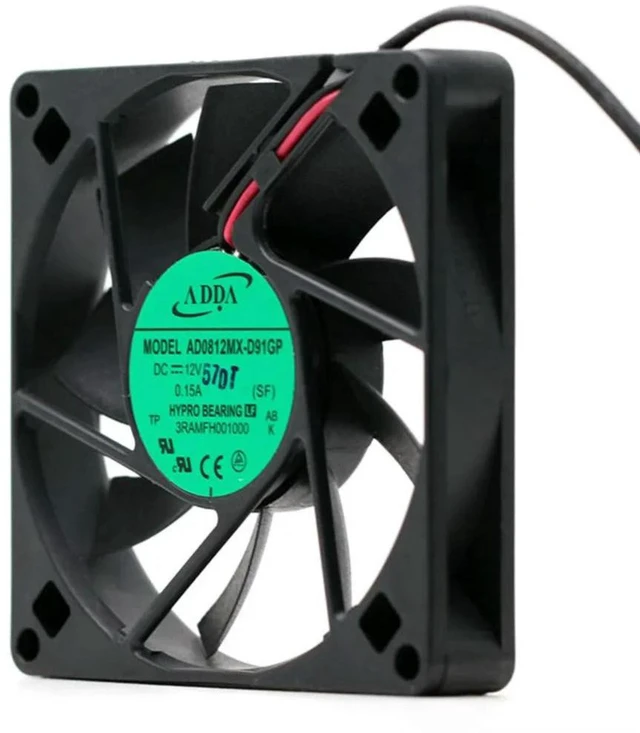 Alt view image 3 of 3 - AJMRTC FOR ADDA AD0812MX-D91GP 8015 Cooling Fan, 80x80x15mm 12V 0.15A 2 Pin Ultra Thin Slim Quiet Case Fan Replacement for Chassis Cabinet Cooler