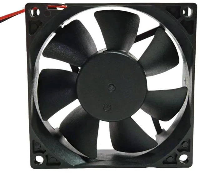 Alt view image 3 of 3 - AJMRTC 8025 Cooling Fan for ADDA AD08012UB257004, 80mm DC 12V Ball Bearing Fan, 4500RPM 43CFM High Airflow 2-Wire Chassis Equipment Cooling Replacement