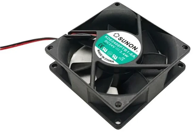 Alt view image 2 of 3 - AJMRTC 8025 Industrial Cooling Fan for KDE2408PTB1-6A, 80x80x25mm DC 24V 3.4W 2-Wire High Performance Chassis Equipment Cooling Replacement Fan