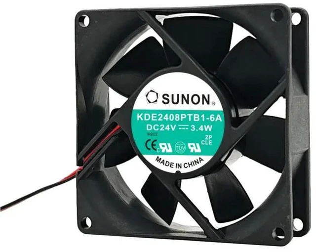Alt view image 3 of 3 - AJMRTC 8025 Industrial Cooling Fan for KDE2408PTB1-6A, 80x80x25mm DC 24V 3.4W 2-Wire High Performance Chassis Equipment Cooling Replacement Fan