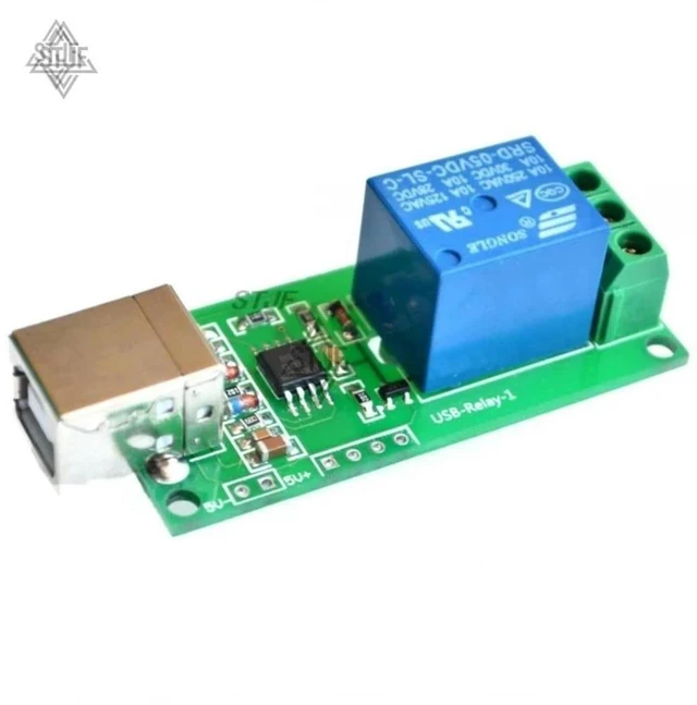 Alt view image 2 of 3 - AJMRTC 5V USB Relay Module 1 Channel, Programmable Computer Control Relay Switch for Home Automation Industrial Control Replacement