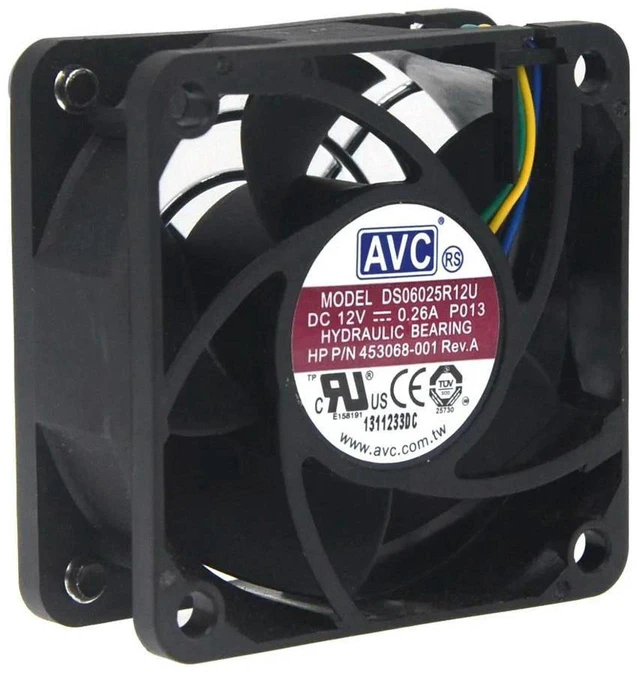 Main image of AJMRTC 1Pcs DS06025R12U Server Cooling Fan for AVC, DC 12V 0.26A 4-Wire 4-Pin PWM Connector, 60mm 60x60x25mm Square Axial Fan for Server Chassis Power Supply Cooling