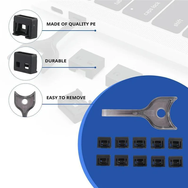 Alt view image 2 of 3 - AJMRTC 10Pcs USB Dust Plug, Universal USB Port Cover Cap Security Lock, Dustproof Protector for PC Desktop, Notebook Laptop USB Charging Port, Anti-Dust Anti-Loss USB Port Stopper