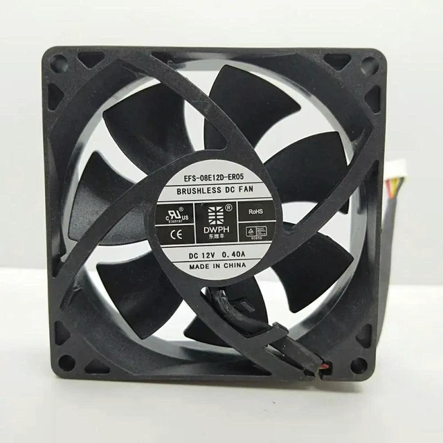 Main image of AJMRTC DWPH EFS-08E12D-ER04 ER05 8025 80x80x25mm DC 12V 0.40A Axial Cooling Fan, Replacement 8CM Brushless Fan for Hills UPS Uninterruptible Power Supply and Server Heat Dissipation